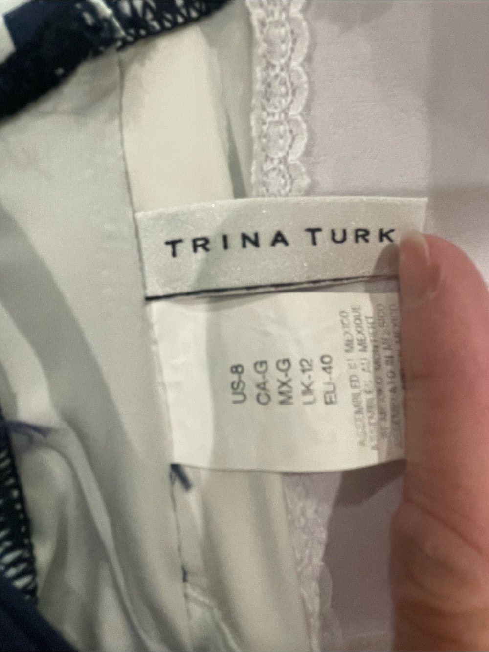 Trina Turk Blue and White One-Piece swimsuit and matching coverup dress - Picture 5 of 7